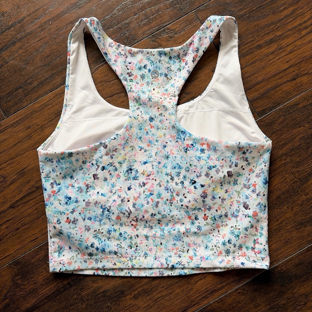 BRAND NEW W/O TAGS. RBX Floral Multicolor Racerback Crop Top - Picture 3 of 5